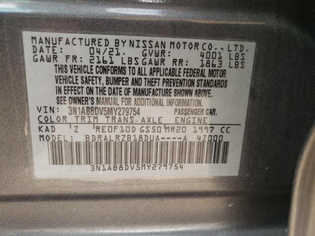 Photo 11 VIN: 3N1AB8DV5MY279754 - NISSAN SENTRA SR 