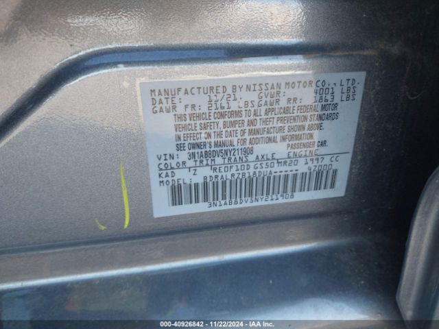 Photo 8 VIN: 3N1AB8DV5NY211908 - NISSAN SENTRA 