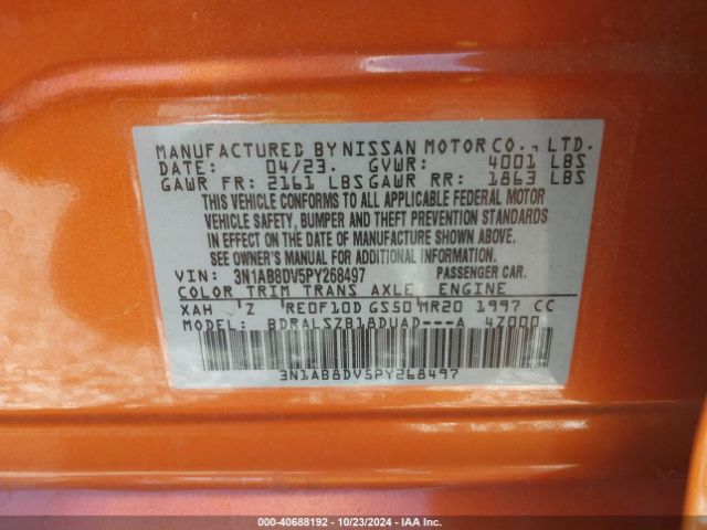 Photo 8 VIN: 3N1AB8DV5PY268497 - NISSAN SENTRA 