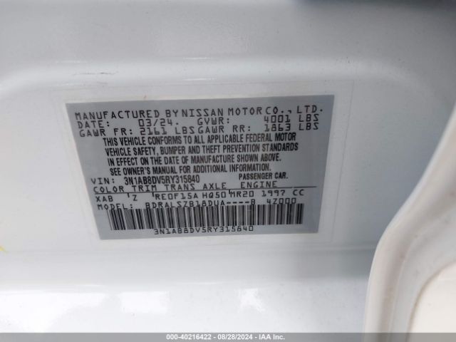 Photo 8 VIN: 3N1AB8DV5RY315840 - NISSAN SENTRA 