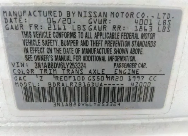 Photo 8 VIN: 3N1AB8DV6LY253324 - NISSAN SENTRA 