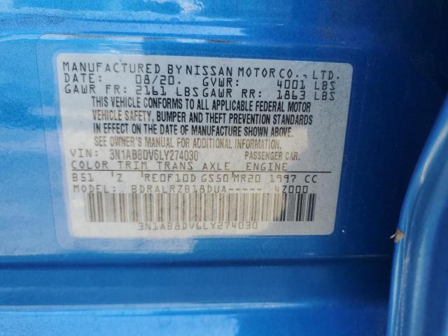 Photo 11 VIN: 3N1AB8DV6LY274030 - NISSAN SENTRA SR 