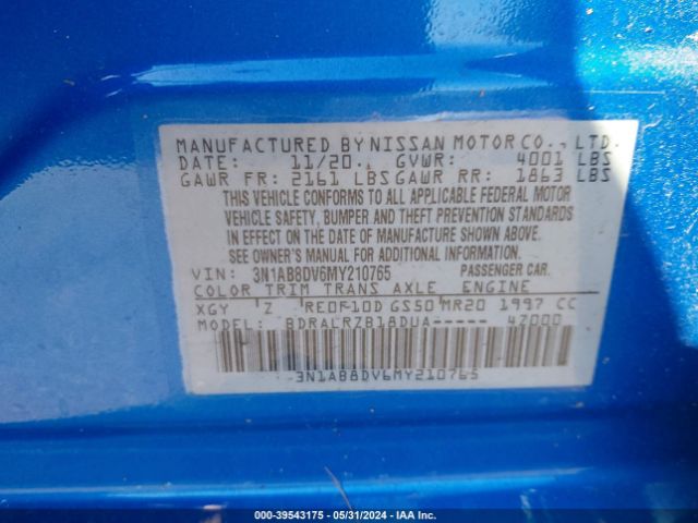 Photo 8 VIN: 3N1AB8DV6MY210765 - NISSAN SENTRA 