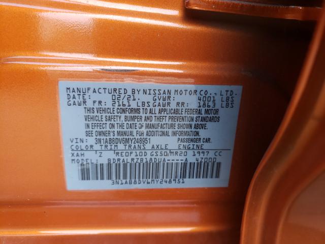 Photo 9 VIN: 3N1AB8DV6MY248951 - NISSAN SENTRA SR 