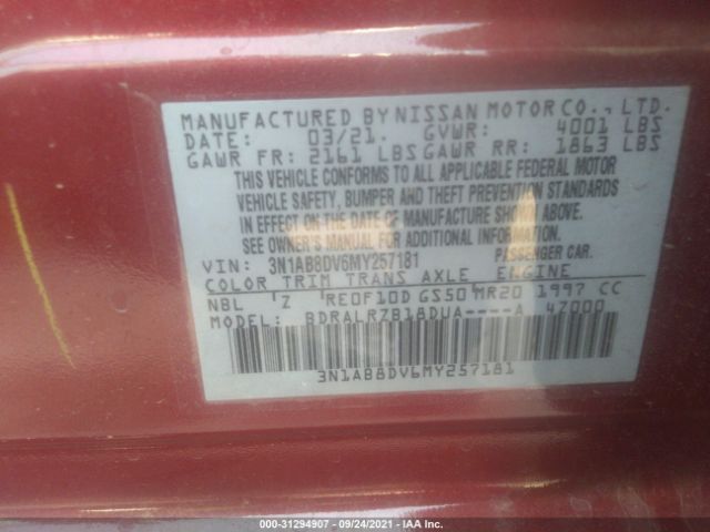 Photo 8 VIN: 3N1AB8DV6MY257181 - NISSAN SENTRA 