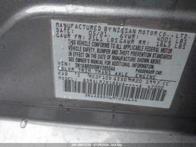 Photo 8 VIN: 3N1AB8DV6MY285644 - NISSAN SENTRA 