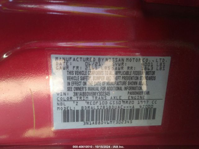 Photo 8 VIN: 3N1AB8DV6MY302345 - NISSAN SENTRA 