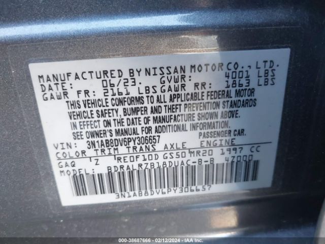 Photo 8 VIN: 3N1AB8DV6PY306657 - NISSAN SENTRA 