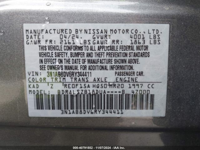 Photo 8 VIN: 3N1AB8DV6RY344411 - NISSAN SENTRA 