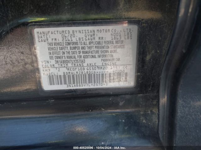 Photo 8 VIN: 3N1AB8DV7LY257043 - NISSAN SENTRA 