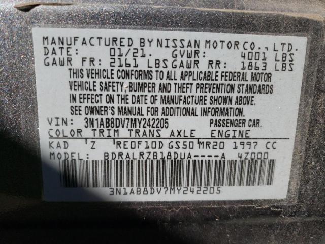 Photo 11 VIN: 3N1AB8DV7MY242205 - NISSAN SENTRA 