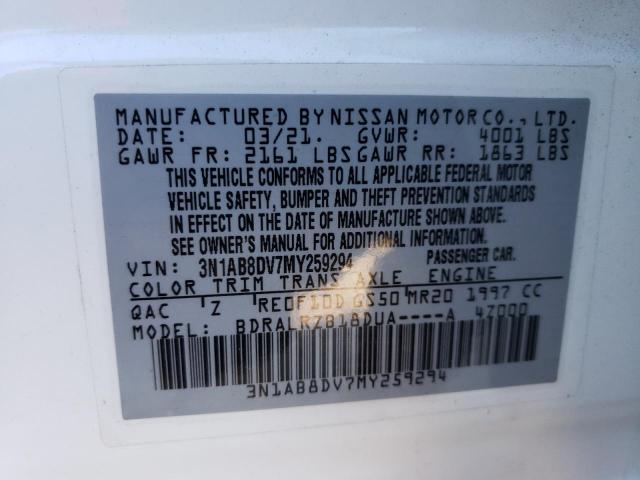 Photo 11 VIN: 3N1AB8DV7MY259294 - NISSAN SENTRA SR 