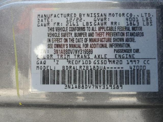 Photo 11 VIN: 3N1AB8DV7NY319589 - NISSAN SENTRA SR 