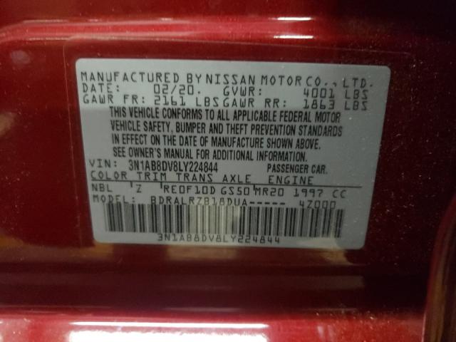 Photo 9 VIN: 3N1AB8DV8LY224844 - NISSAN SENTRA SR 