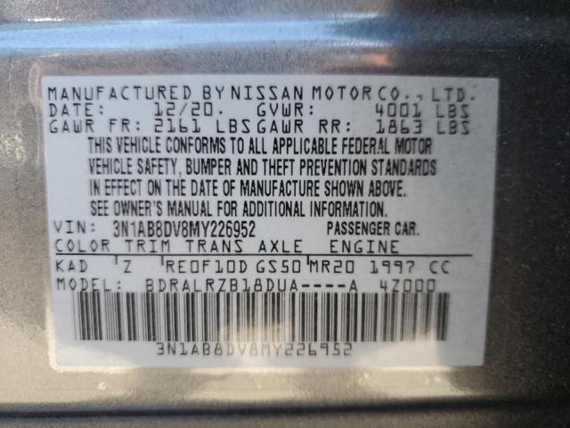 Photo 9 VIN: 3N1AB8DV8MY226952 - NISSAN SENTRA SR 