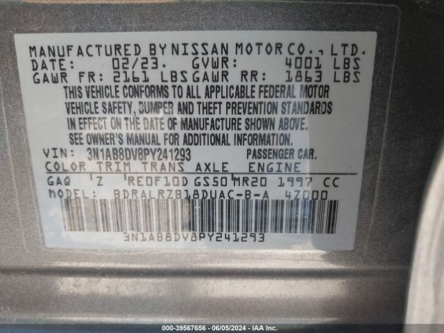 Photo 8 VIN: 3N1AB8DV8PY241293 - NISSAN SENTRA 