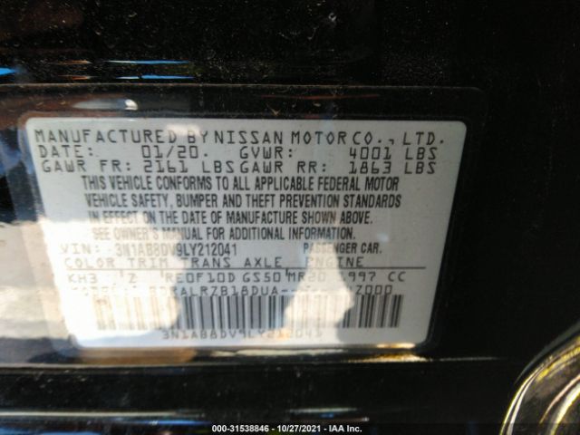 Photo 8 VIN: 3N1AB8DV9LY212041 - NISSAN SENTRA 