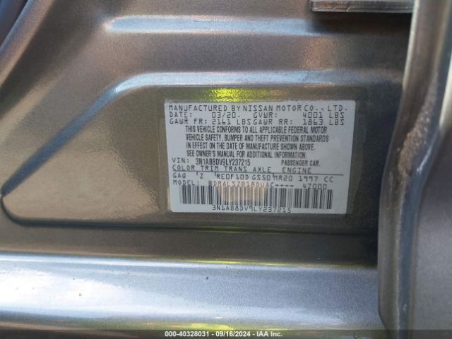 Photo 8 VIN: 3N1AB8DV9LY237215 - NISSAN SENTRA 