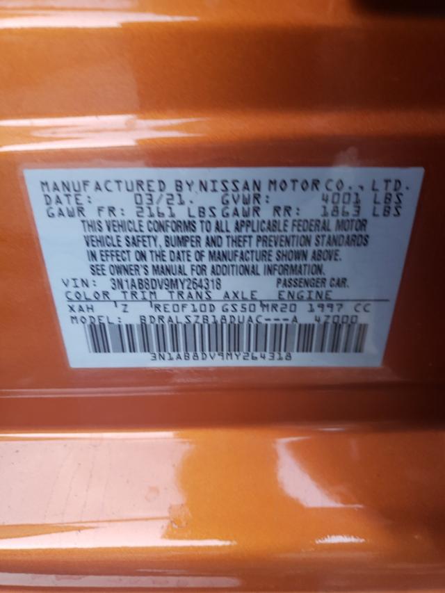 Photo 9 VIN: 3N1AB8DV9MY264318 - NISSAN SENTRA SR 