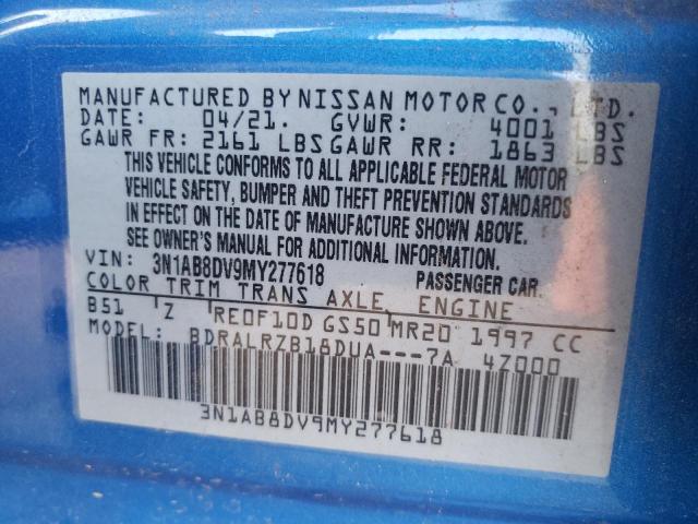 Photo 11 VIN: 3N1AB8DV9MY277618 - NISSAN SENTRA 