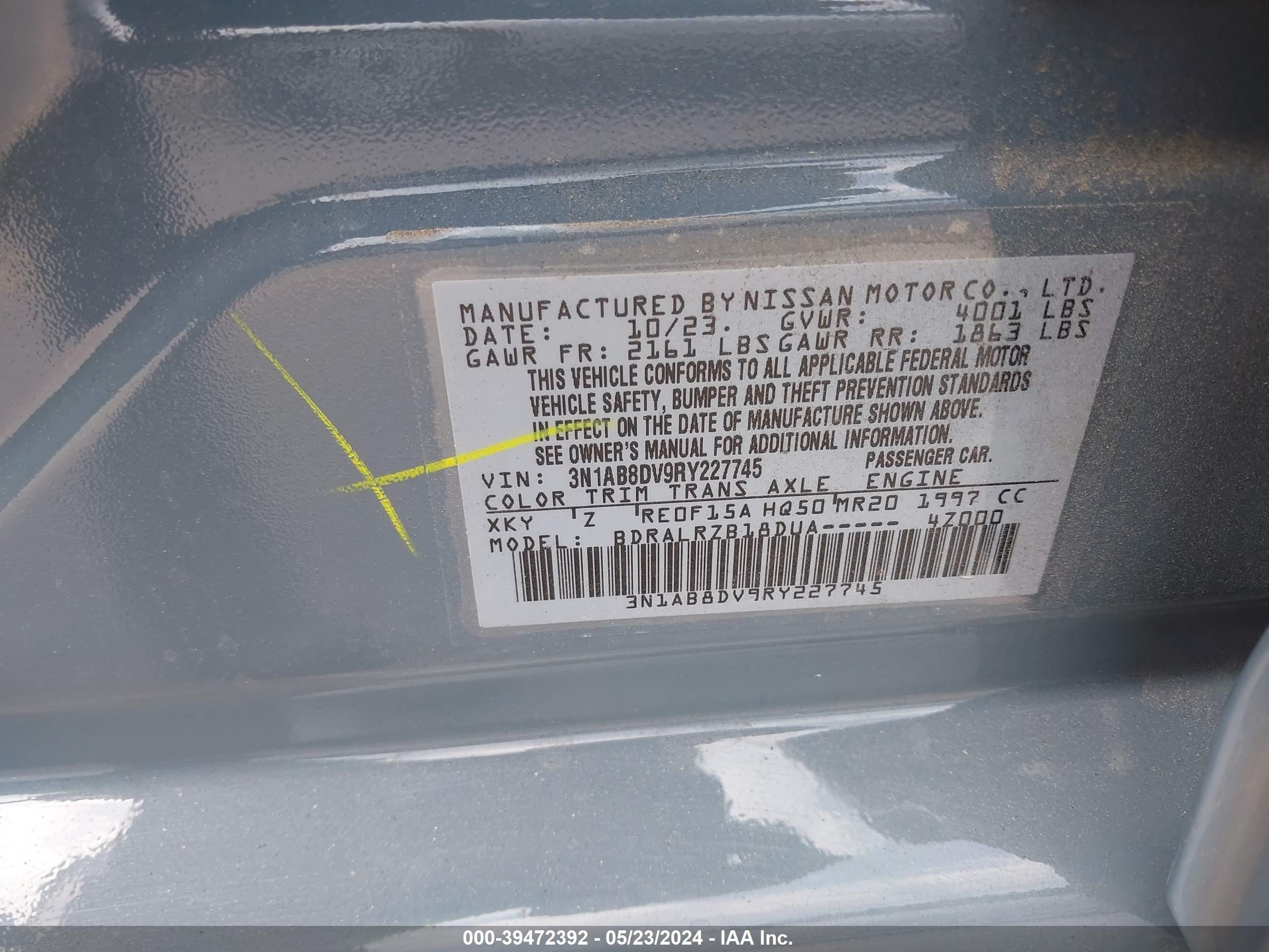 Photo 8 VIN: 3N1AB8DV9RY227745 - NISSAN SENTRA 