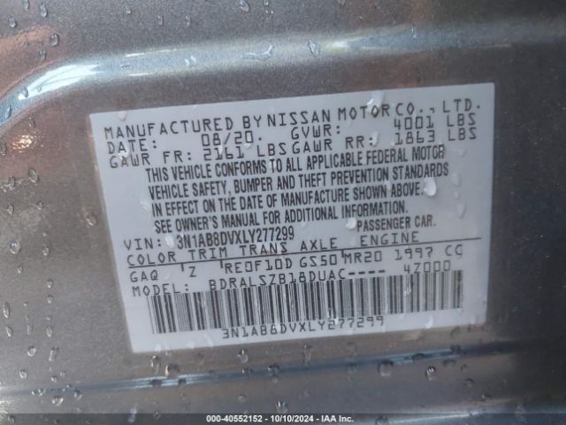 Photo 8 VIN: 3N1AB8DVXLY277299 - NISSAN SENTRA 