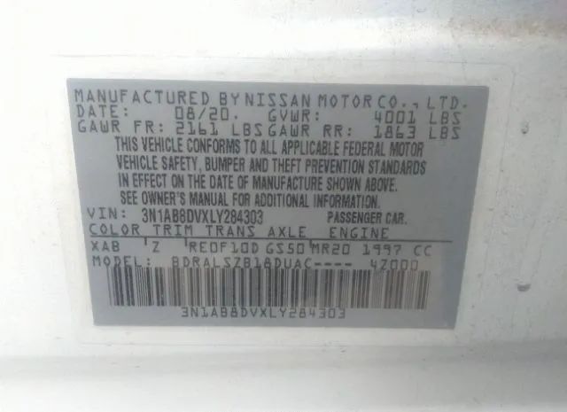 Photo 8 VIN: 3N1AB8DVXLY284303 - NISSAN SENTRA 