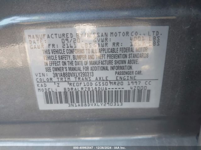 Photo 8 VIN: 3N1AB8DVXLY290313 - NISSAN SENTRA 