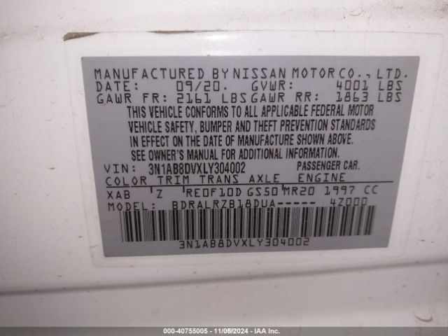 Photo 8 VIN: 3N1AB8DVXLY304002 - NISSAN SENTRA 