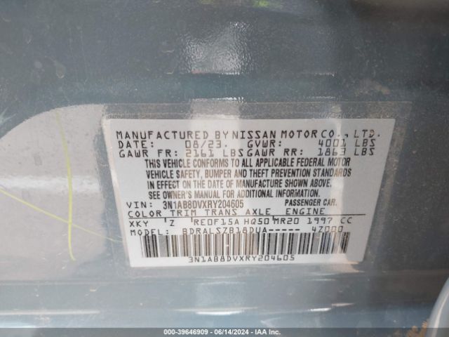 Photo 8 VIN: 3N1AB8DVXRY204605 - NISSAN SENTRA 