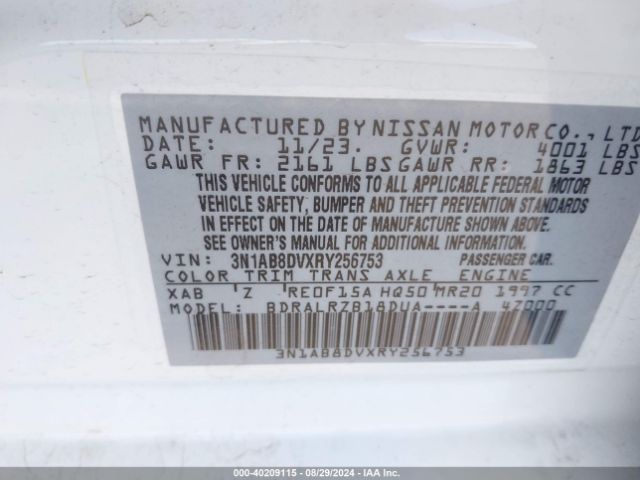 Photo 8 VIN: 3N1AB8DVXRY256753 - NISSAN SENTRA 