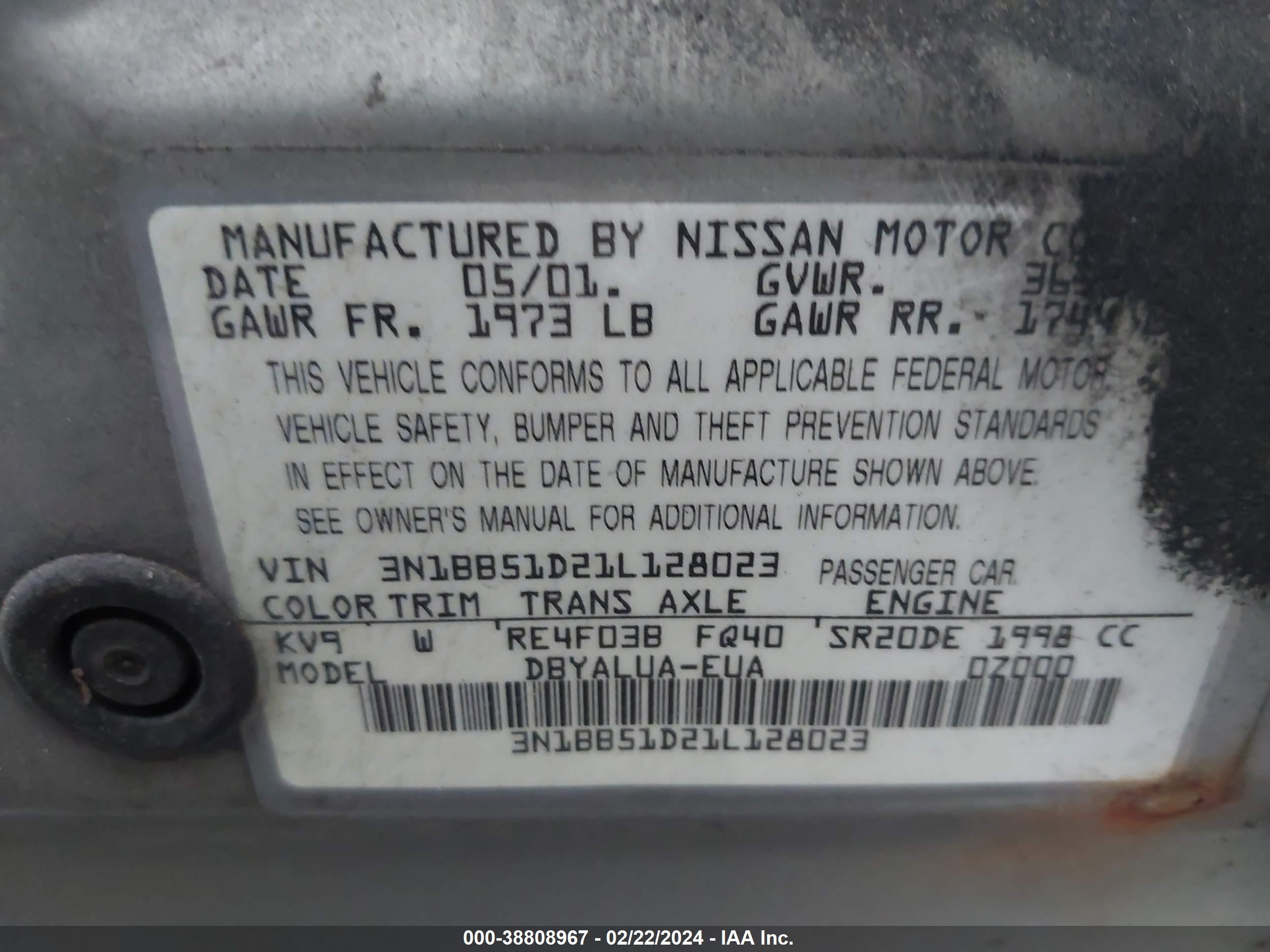 Photo 8 VIN: 3N1BB51D21L128023 - NISSAN SENTRA 