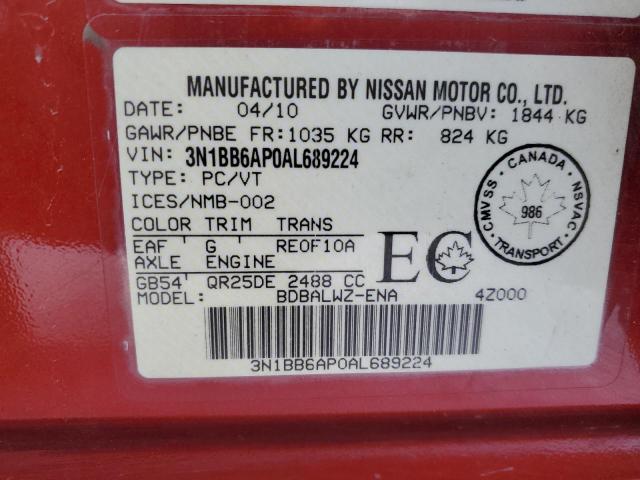 Photo 12 VIN: 3N1BB6AP0AL689224 - NISSAN SENTRA SE- 