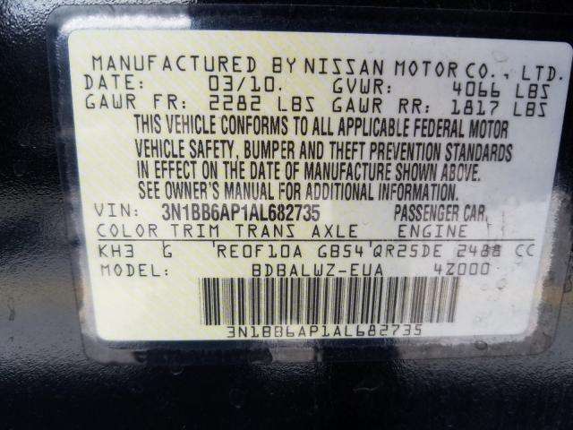 Photo 9 VIN: 3N1BB6AP1AL682735 - NISSAN SENTRA SE- 