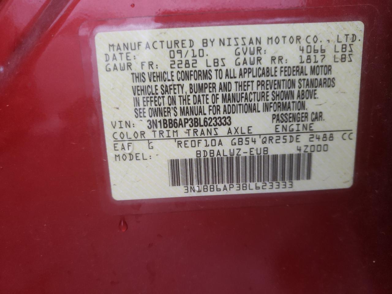 Photo 11 VIN: 3N1BB6AP3BL623333 - NISSAN SENTRA 