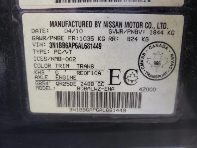 Photo 9 VIN: 3N1BB6AP6AL681449 - NISSAN SENTRA SE- 