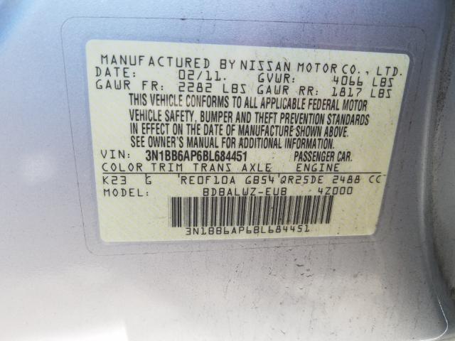 Photo 9 VIN: 3N1BB6AP6BL684451 - NISSAN SENTRA SE- 