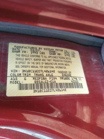 Photo 9 VIN: 3N1BC11E07L426142 - NISSAN VERSA S 