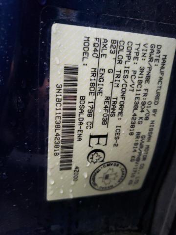 Photo 11 VIN: 3N1BC11E38L423818 - NISSAN VERSA S 