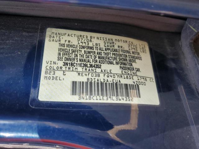 Photo 11 VIN: 3N1BC11E39L364352 - NISSAN VERSA S 