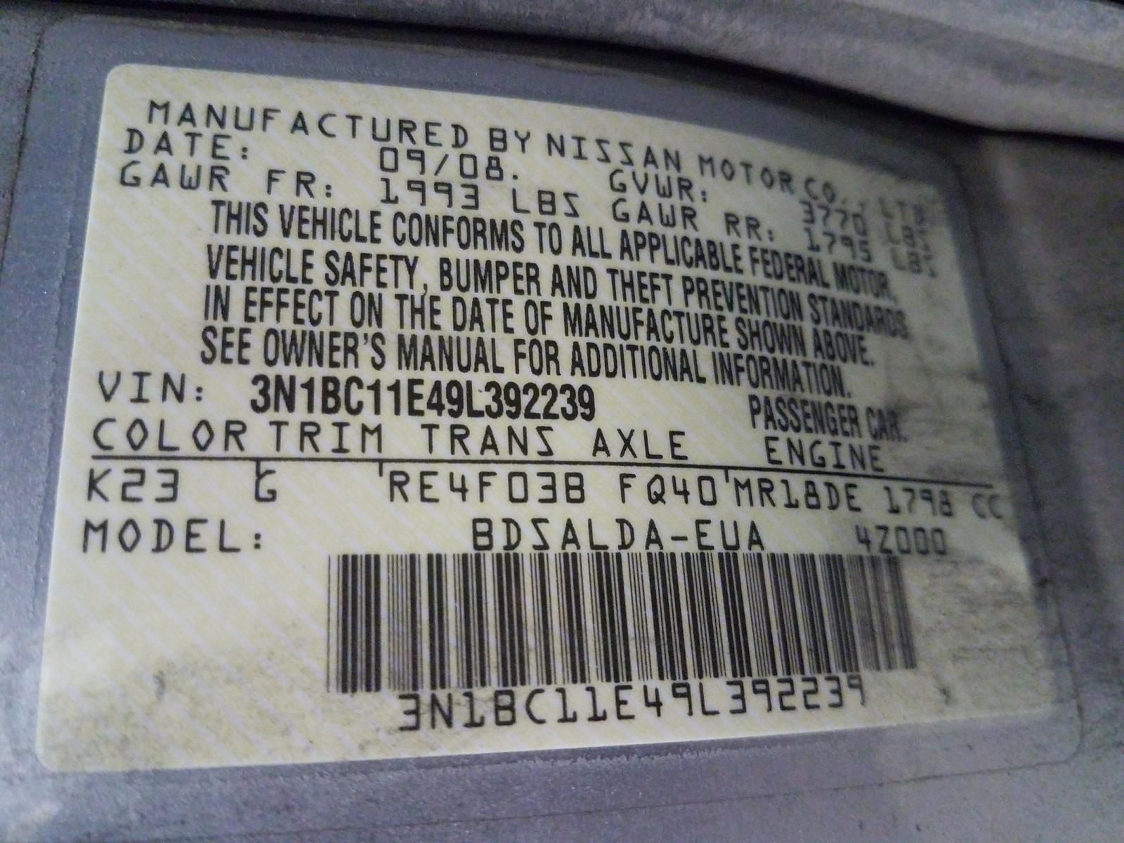 Photo 9 VIN: 3N1BC11E49L392239 - NISSAN VERSA S 