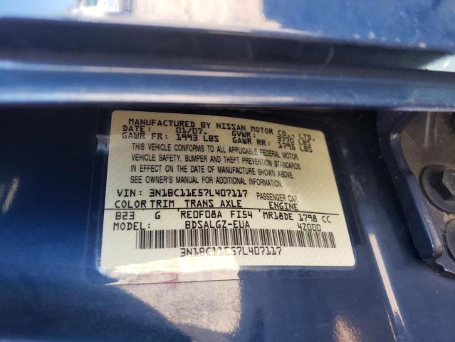 Photo 12 VIN: 3N1BC11E57L407117 - NISSAN VERSA S 