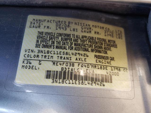 Photo 9 VIN: 3N1BC11E58L429426 - NISSAN VERSA S 