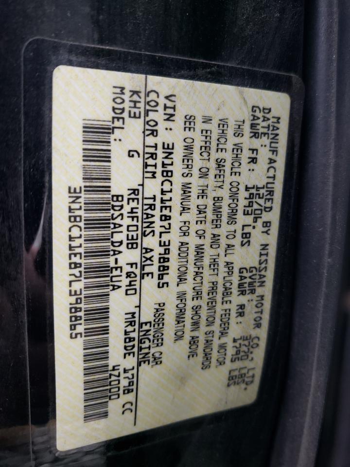 Photo 11 VIN: 3N1BC11E87L398865 - NISSAN VERSA 