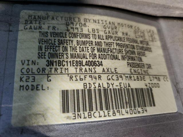 Photo 11 VIN: 3N1BC11E89L400634 - NISSAN VERSA S 