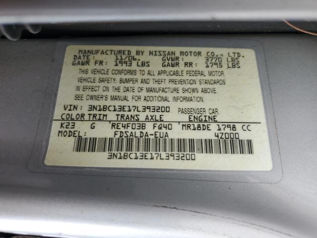 Photo 12 VIN: 3N1BC13E17L393200 - NISSAN VERSA 