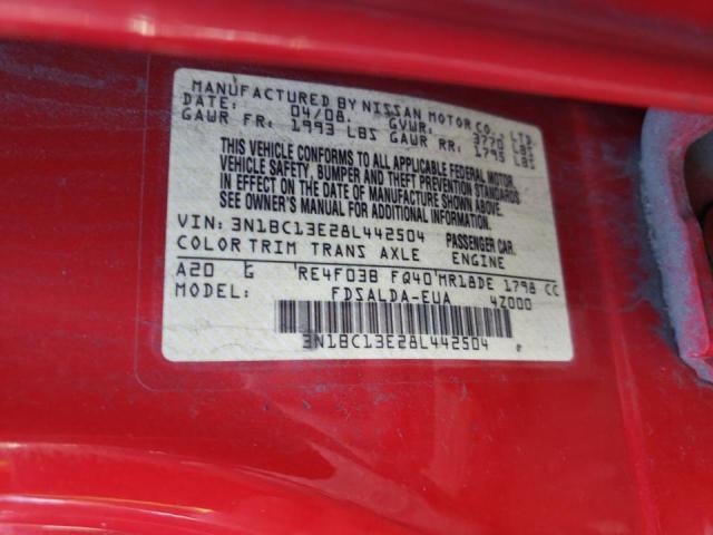 Photo 9 VIN: 3N1BC13E28L442504 - NISSAN VERSA S 