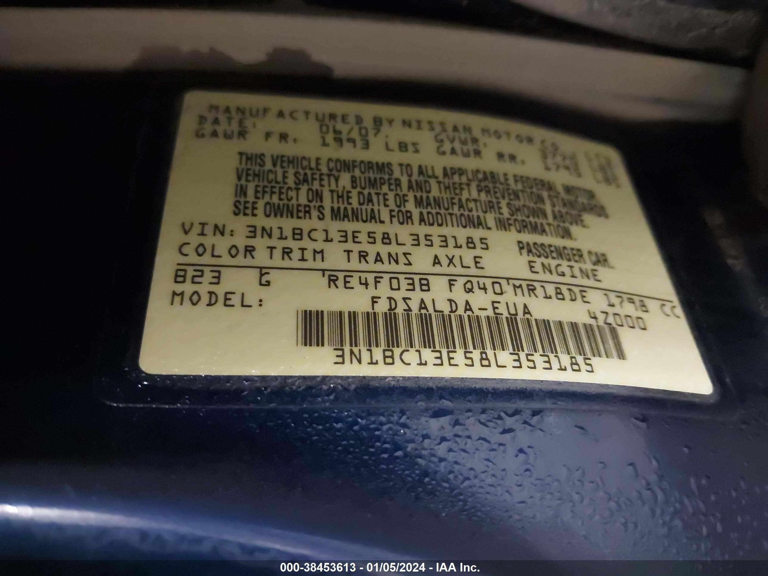 Photo 8 VIN: 3N1BC13E58L353185 - NISSAN VERSA 