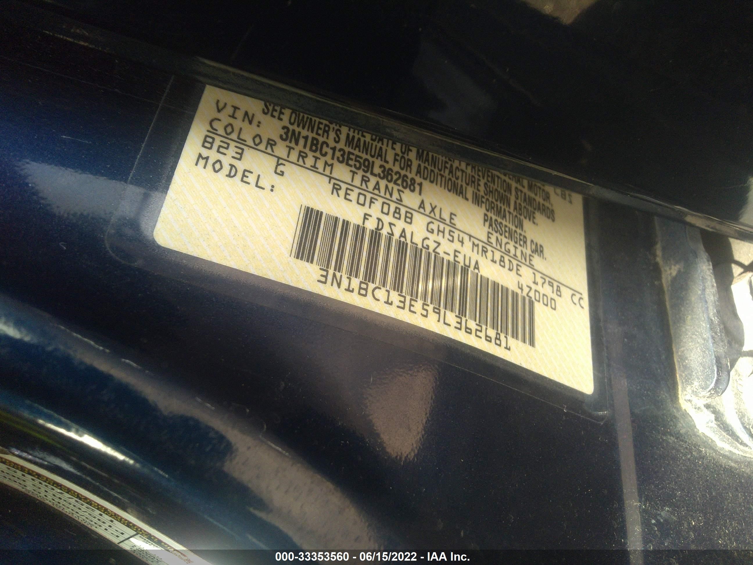 Photo 8 VIN: 3N1BC13E59L362681 - NISSAN VERSA 