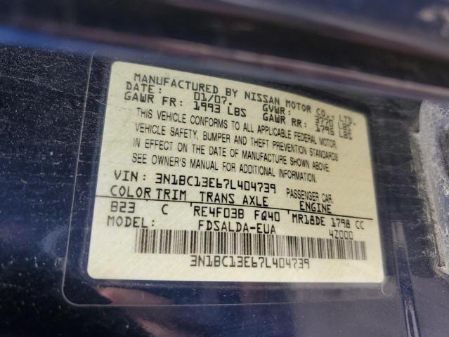 Photo 12 VIN: 3N1BC13E67L404739 - NISSAN VERSA 